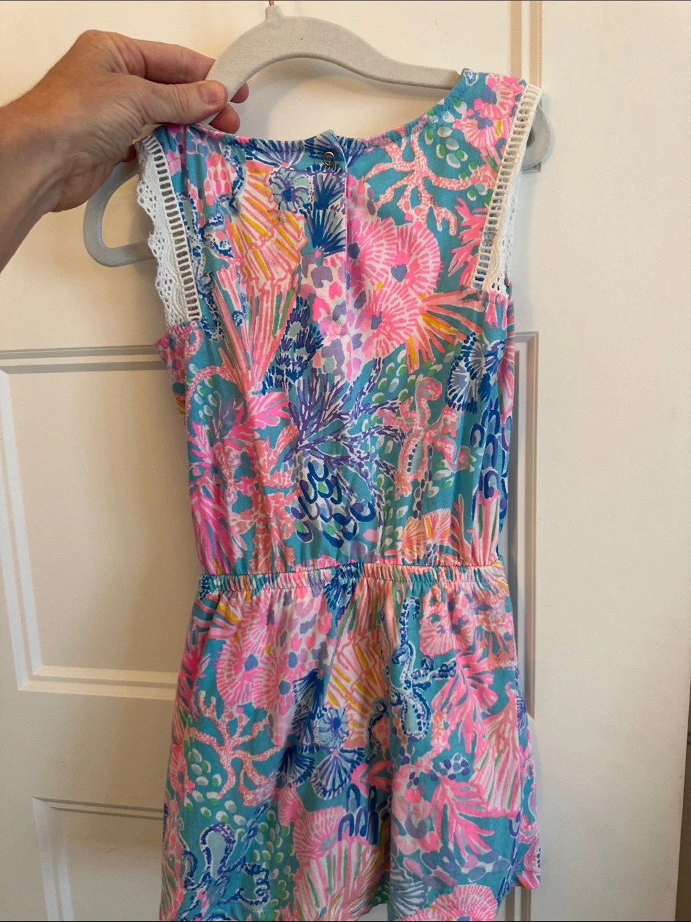 Lilly Pulitzer Girls' Floral Print Dress in Pink, Blue & Green